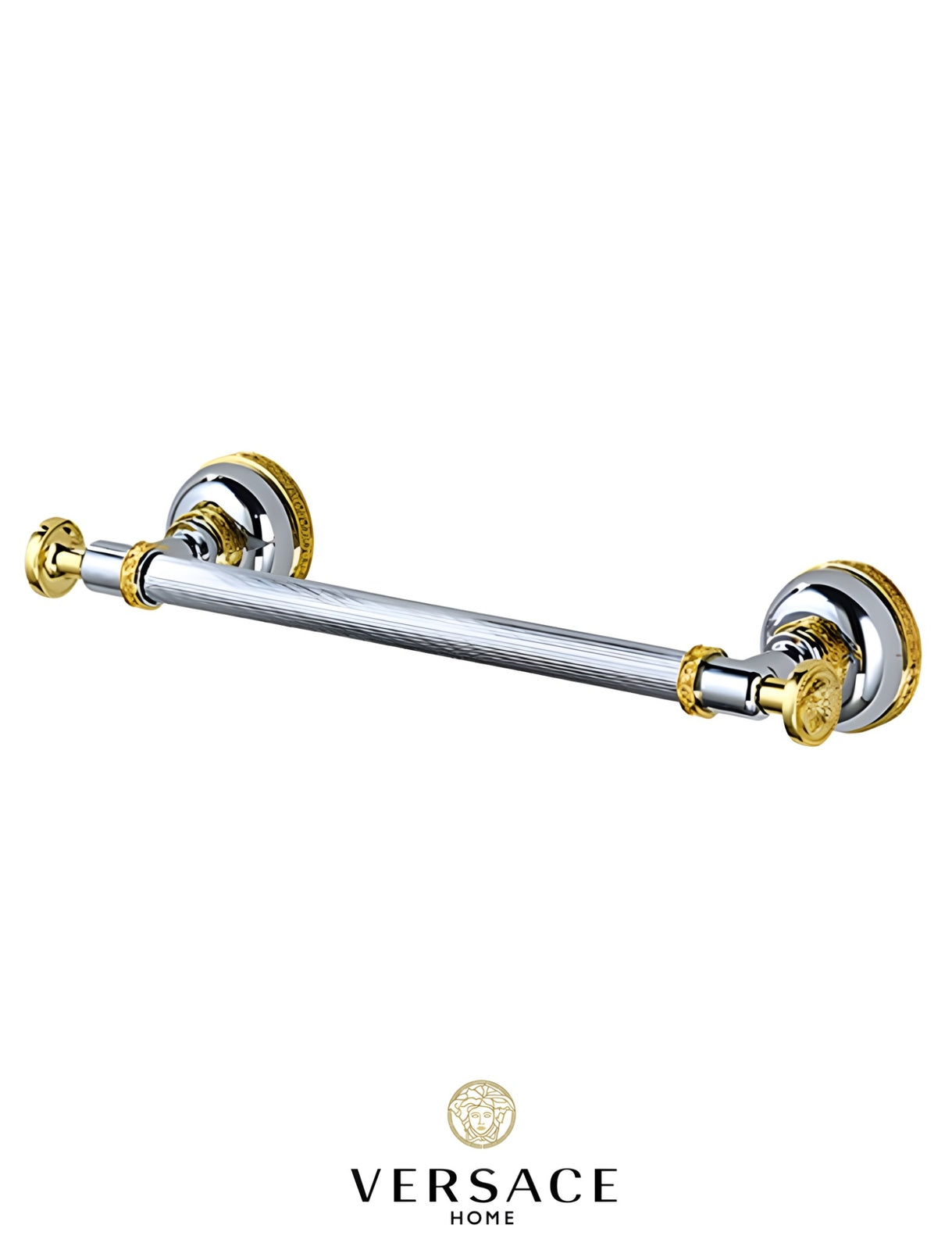 Versace Classic Towel Bar Rail 40cm 15.75 in. Chrome Gold Signature Medusa