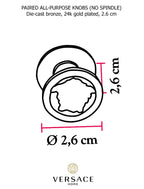 Versace Classic Cabinet Knobs in Gold Signature Medusa Details