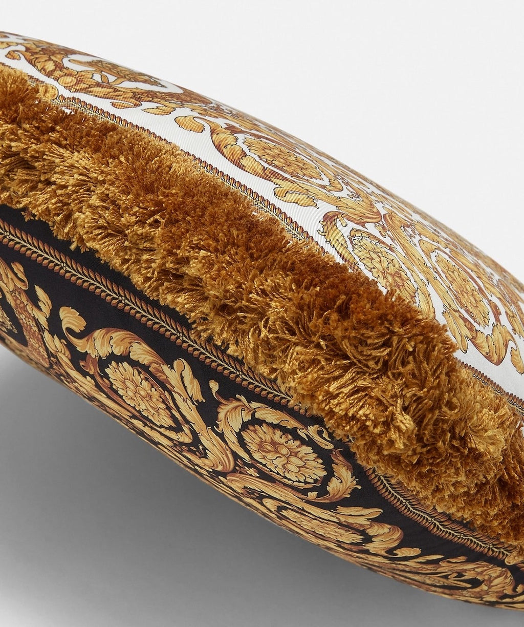 Versace Cushion Pillow Barocco White Black Gold Silk 45cm 17.7"