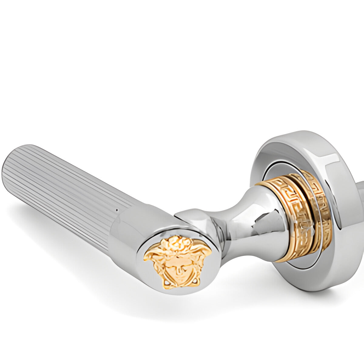 Versace Classic Door Handles in Chrome Gold Finish Signature Medusa Details