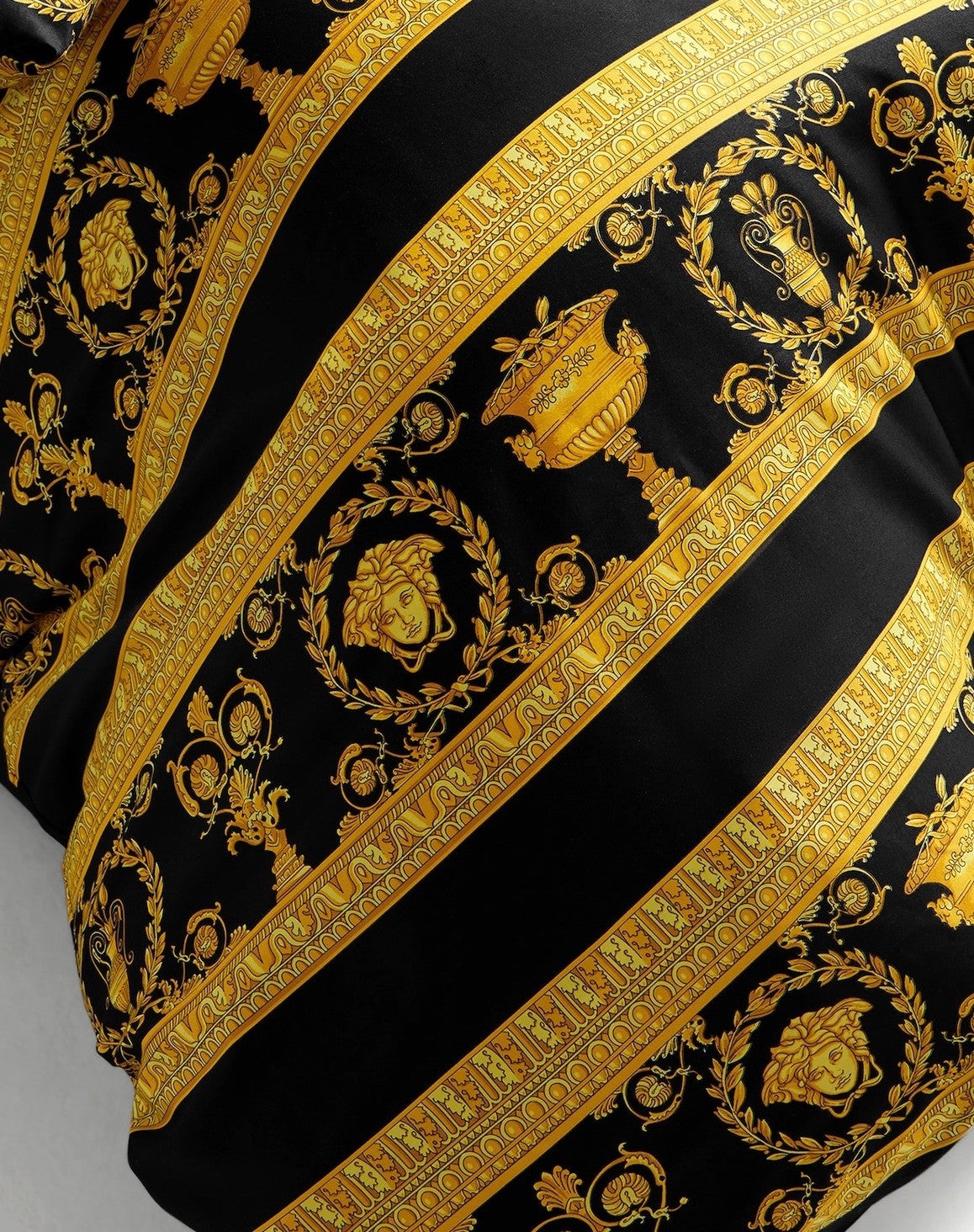 Versace I ♡ Baroque Duvet Cover King Size Black Gold Medusa Retail $625