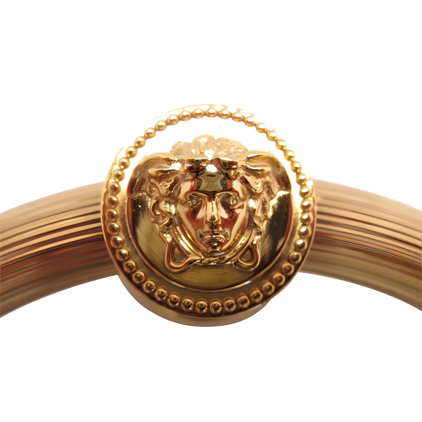 Versace Classic Ring Towel Holder in Gold Finish Signature Medusa Details