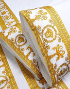 Versace I ♡ Baroque Bedsheet Set Queen Size White Gold Medusa
