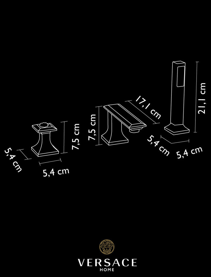 Versace Superbe Bathtub Set in Chrome Finish Signature Medusa Detail