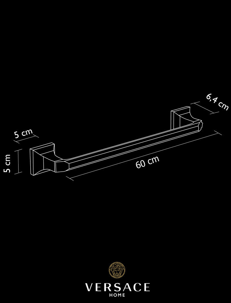 Versace Superbe Towel Bar Rail 60cm 23.5 Inch Gold Finish Signature Medusa
