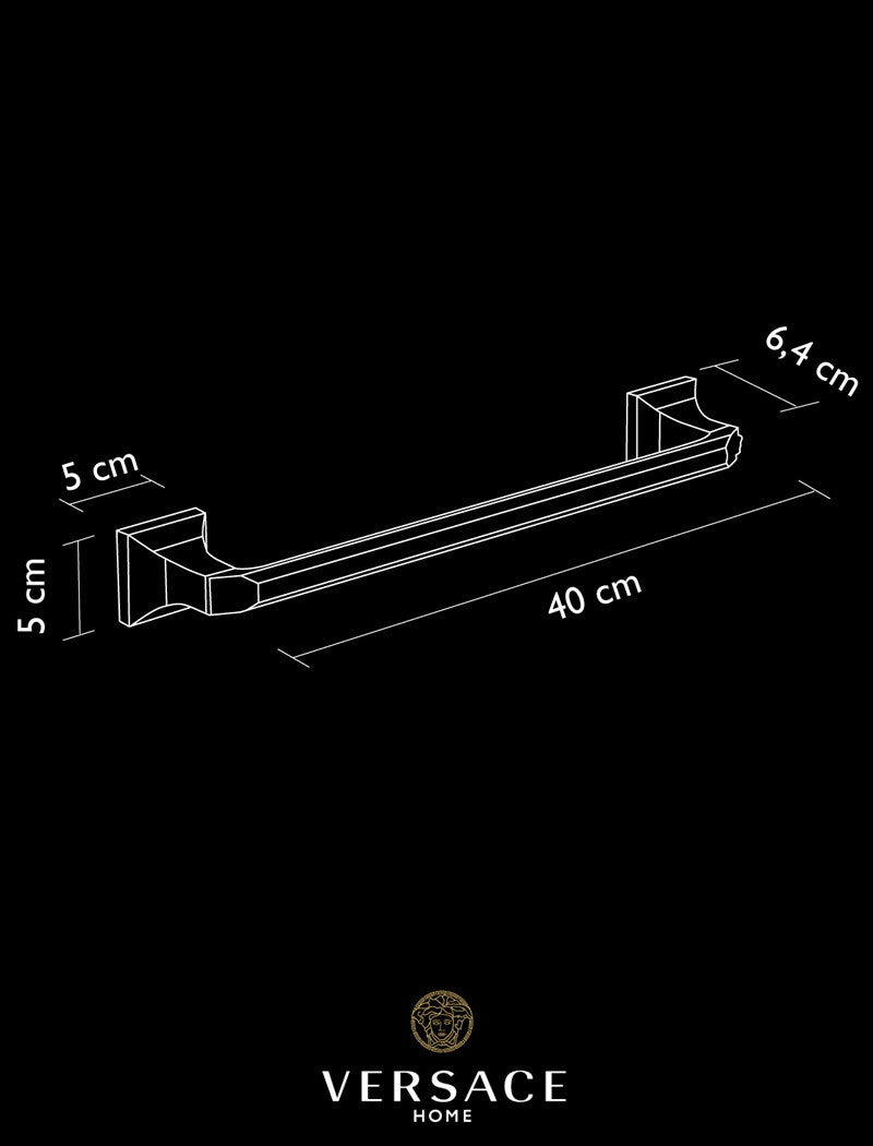 Versace Superbe Towel Bar Rail 40cm 15.75 Inch Chrome Finish Signature Medusa