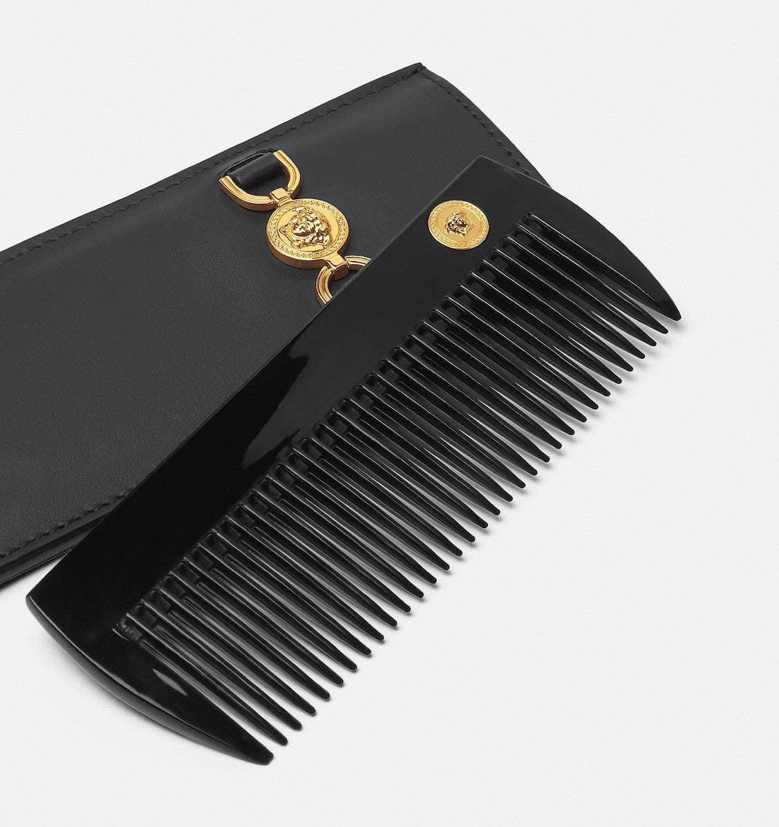 Versace Medusa 95 Hair Comb with Black Leather Case