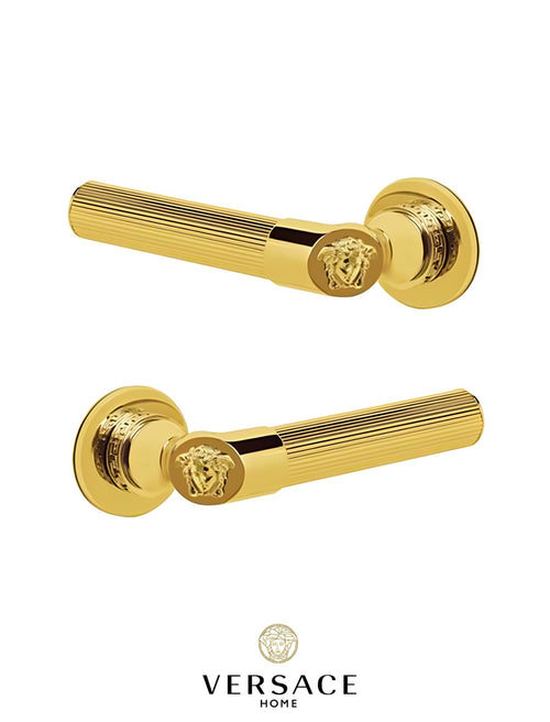 Versace Classic Door Handles in Gold Finish Signature Medusa Details