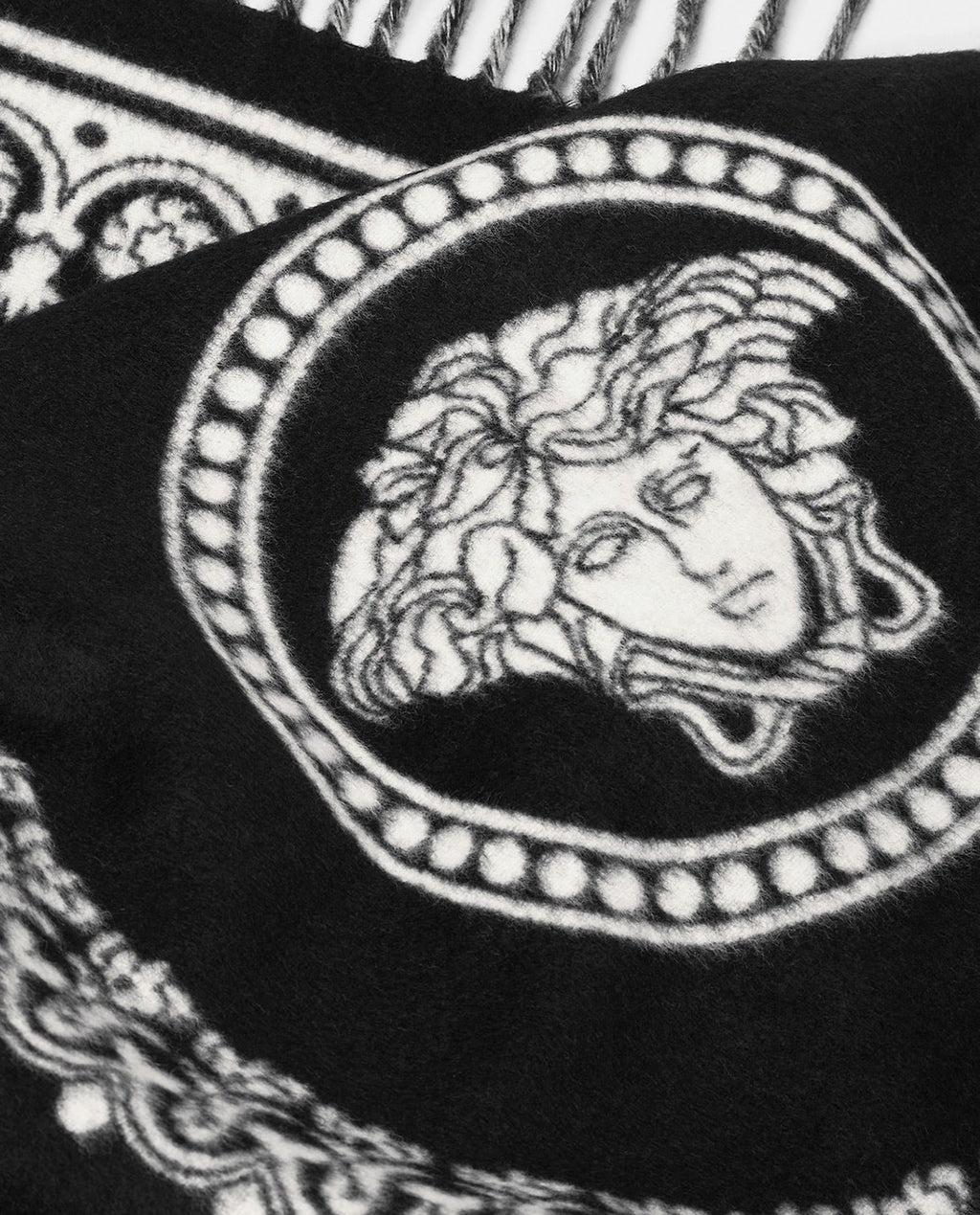 Versace Throw Blanket Plaid Barocco and Medusa in Wool Retail $1350