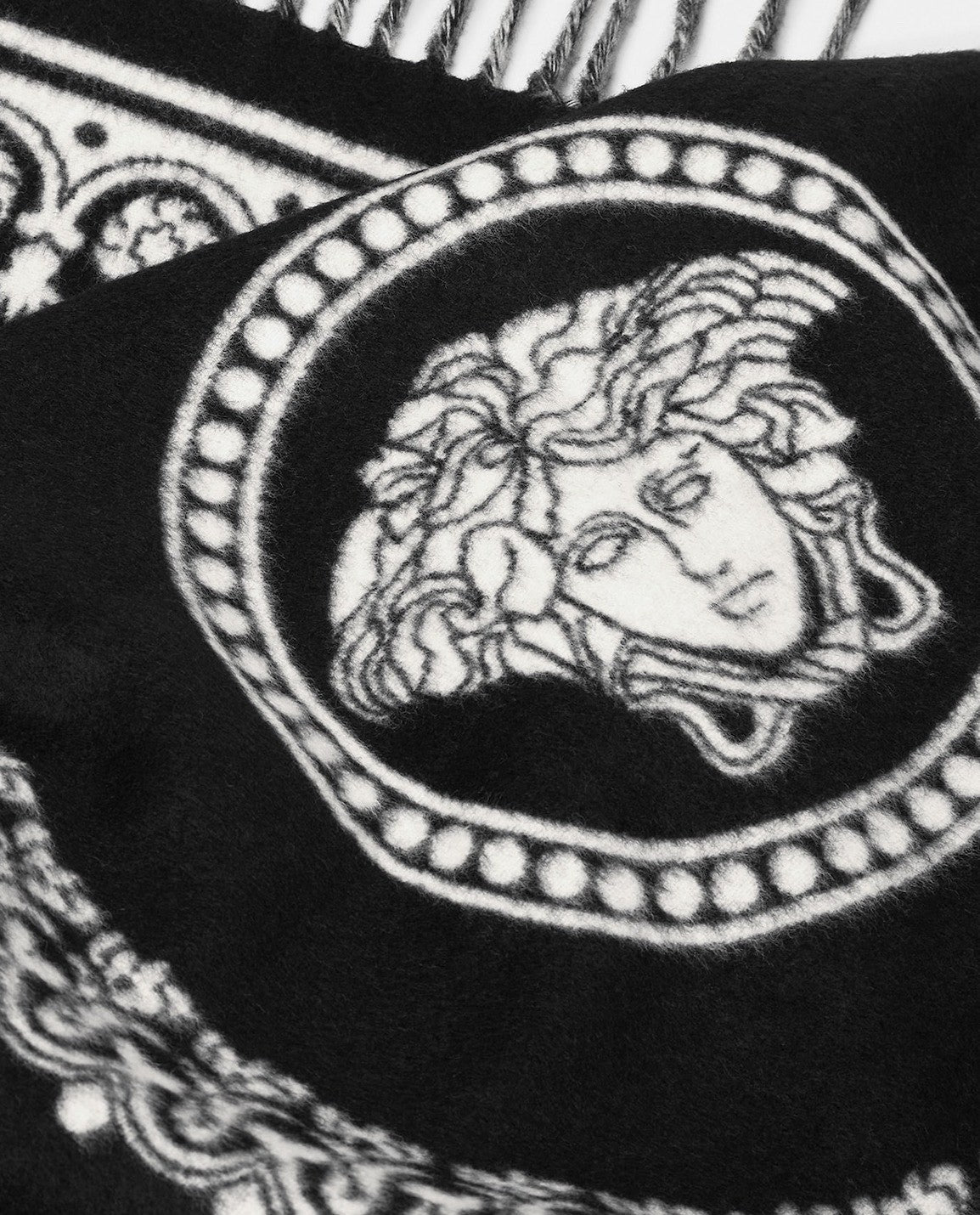 Versace Throw Blanket Plaid Barocco and Medusa in Wool Retail $1350