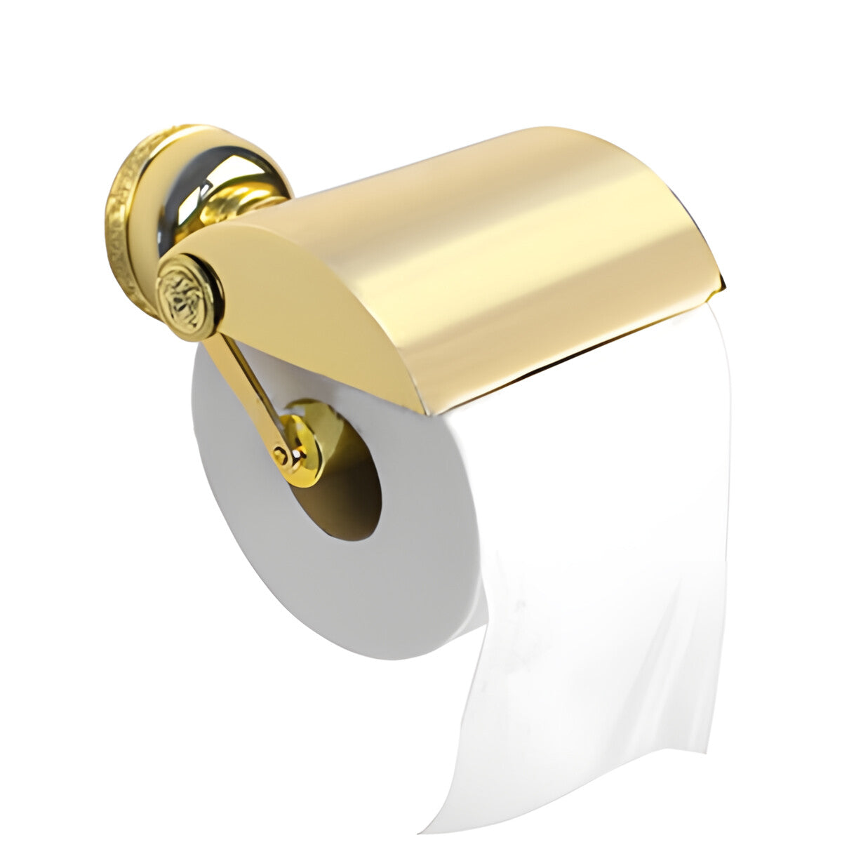 Versace Classic Toilet Paper Roll Holder in Gold Finish Signature Medusa Detail