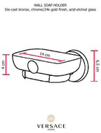 Versace Classic Wall Mounted Soap Dish Chrome Gold Finish Signature Medusa