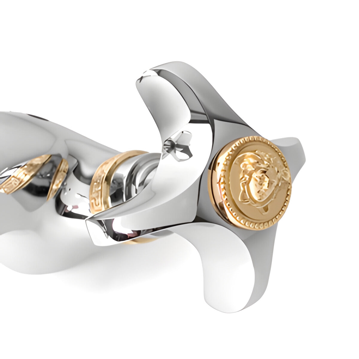 Versace Classic Single Hole Washbasin or Bidet Faucet Chrome Gold Medusa