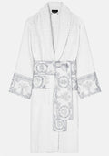 Versace I Heart Baroque Bathrobe White and Silver Unisex Size L