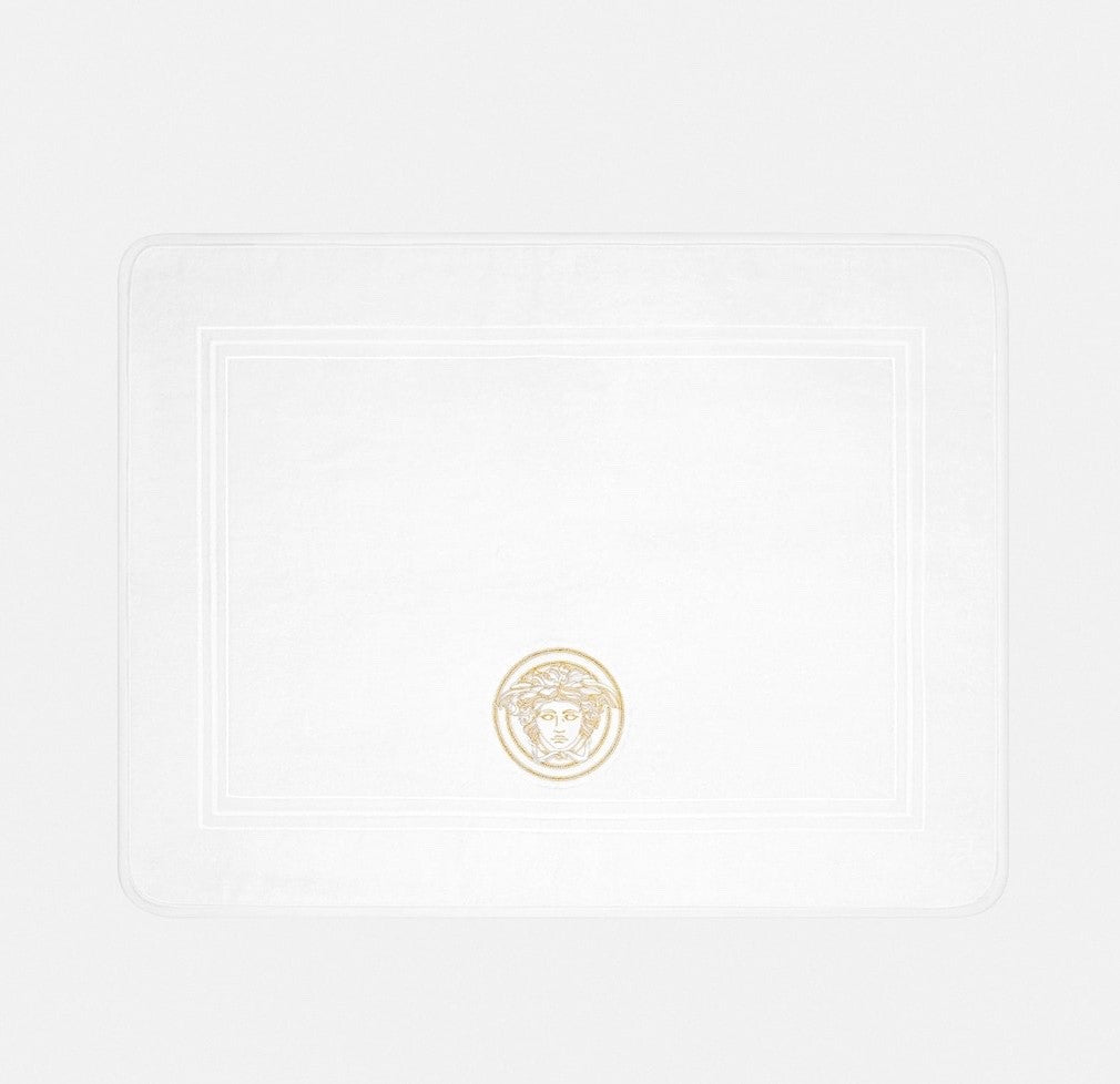 Versace Medusa Gala Bathmat White Gold 31.5 x 25 Inches