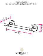 Versace Classic Towel Bar Rail 40cm 15.75 in. Gold Finish Medusa Details