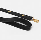 Versace Icon Large Pet Leash for Dog Gold Medusa Black Leather 47 Inches