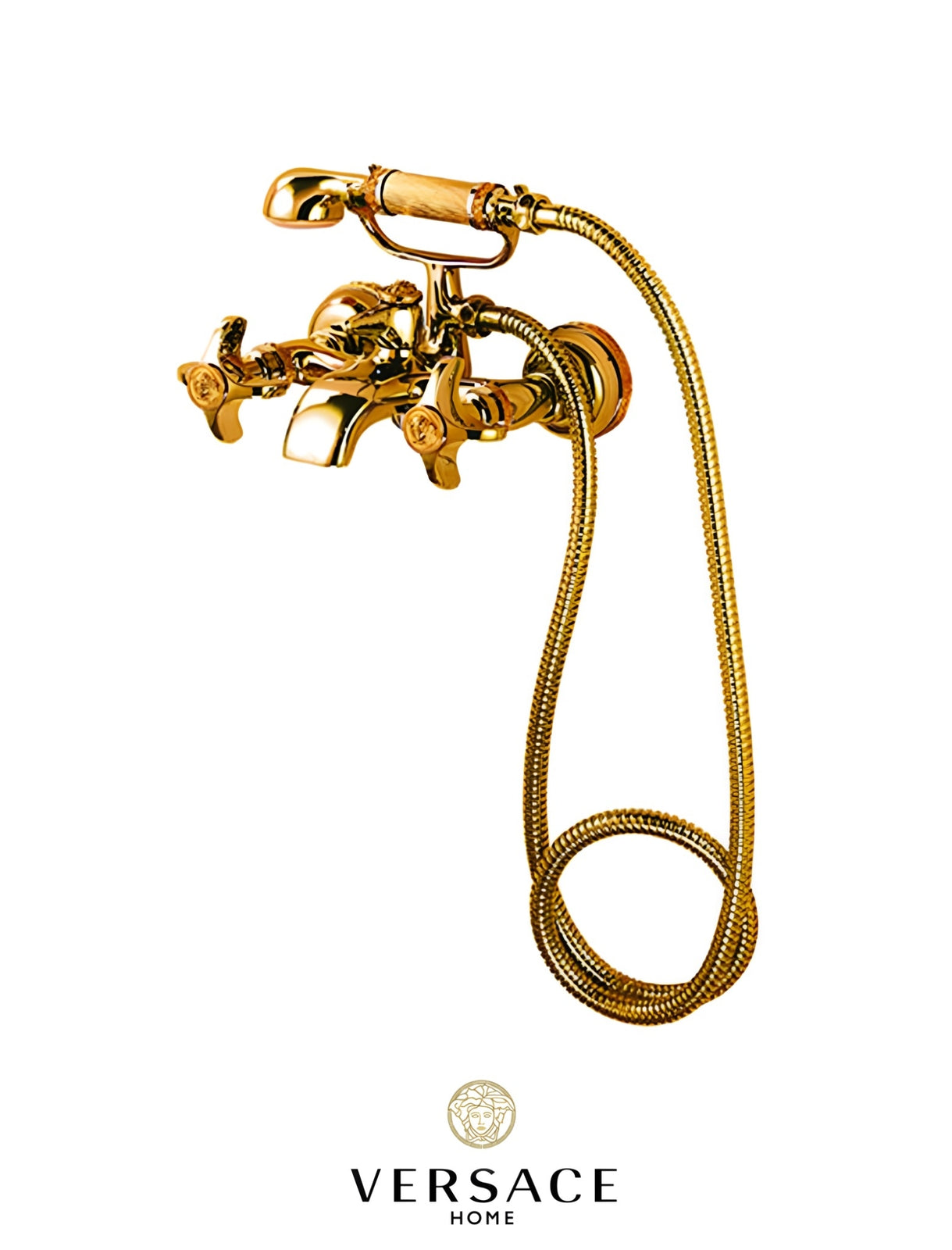 Versace Classic External Bathtub Set in Gold Finish Signature Medusa Details