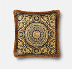 Versace Cushion Pillow Barocco White Black Gold Silk 45cm 17.7"