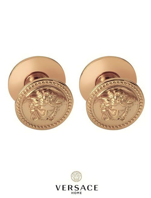 Versace Classic Cabinet Knobs in Gold Signature Medusa Details