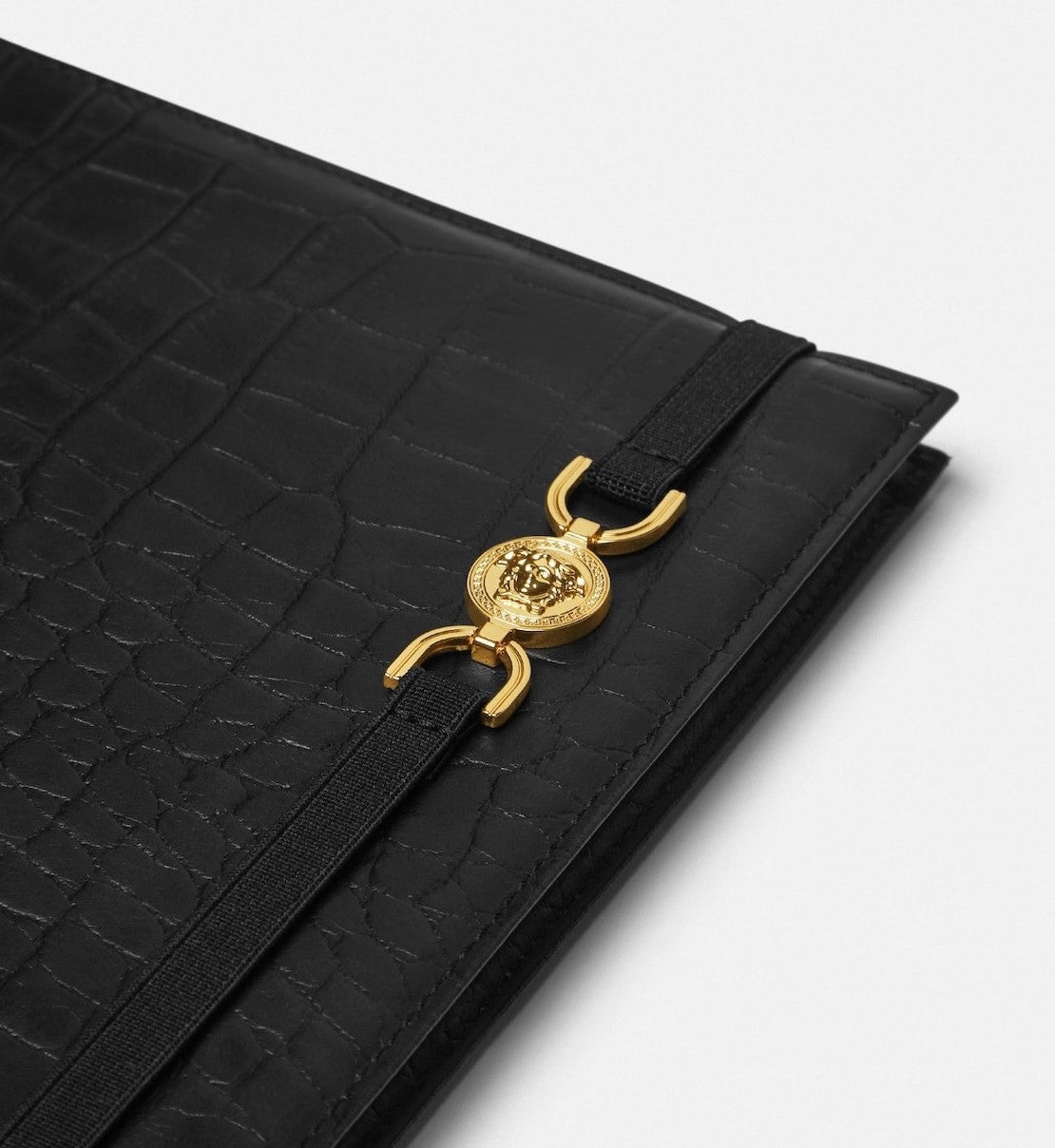 Versace Medusa 95 Notebook in Crocodile Embossed Leather