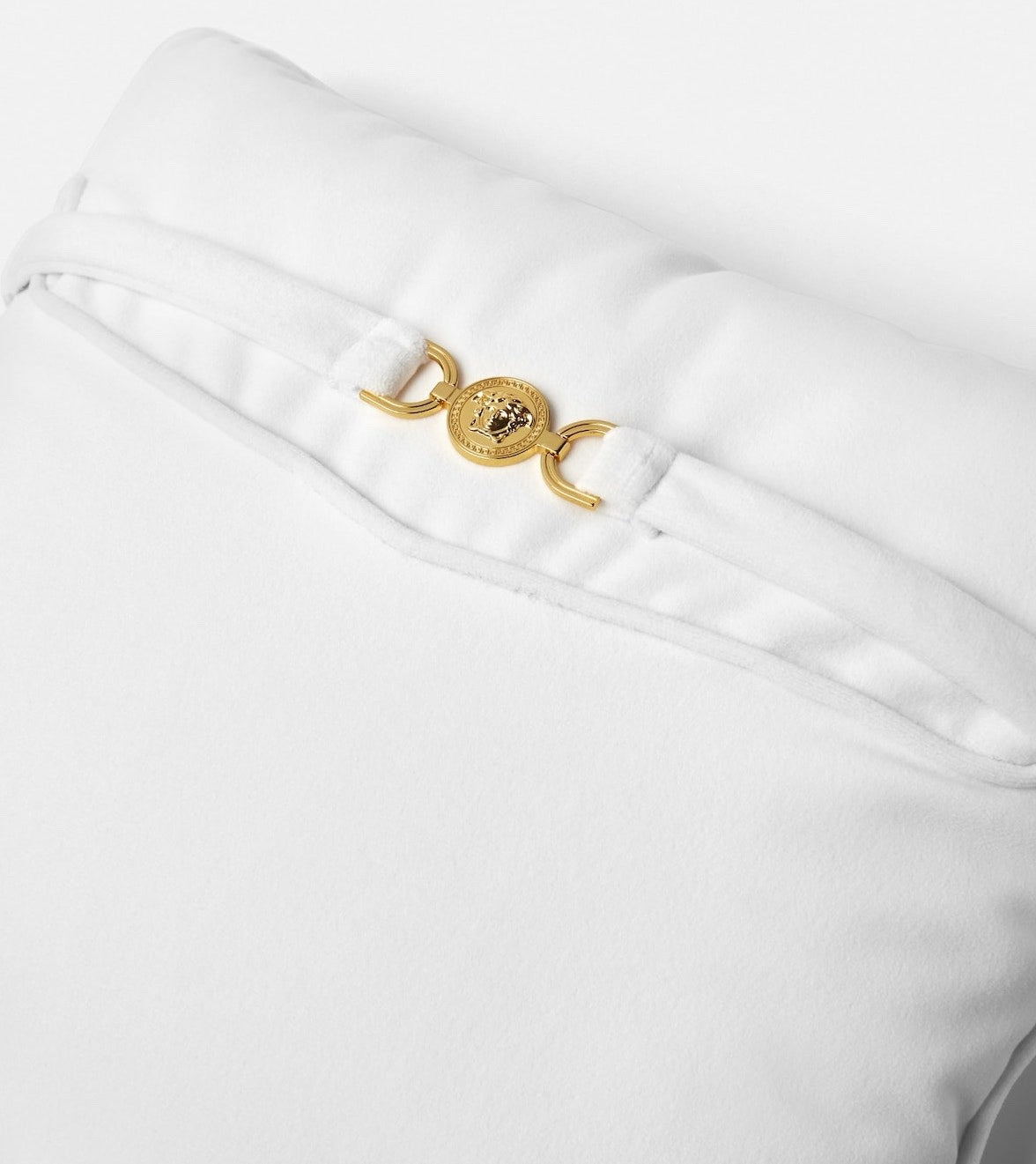 Versace Cushion Pillow Medusa 95 White Cotton Blend 45cm 17.7"