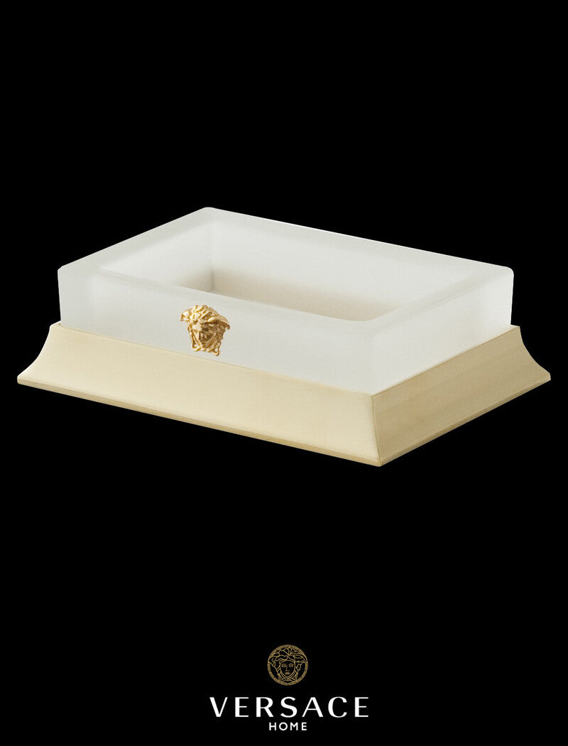 Versace Superbe Soap Dish in Gold Finish Signature Medusa Detail