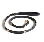 Versace Icon Small Pet Leash for Dog Gold Medusa Black Leather 44 Inches