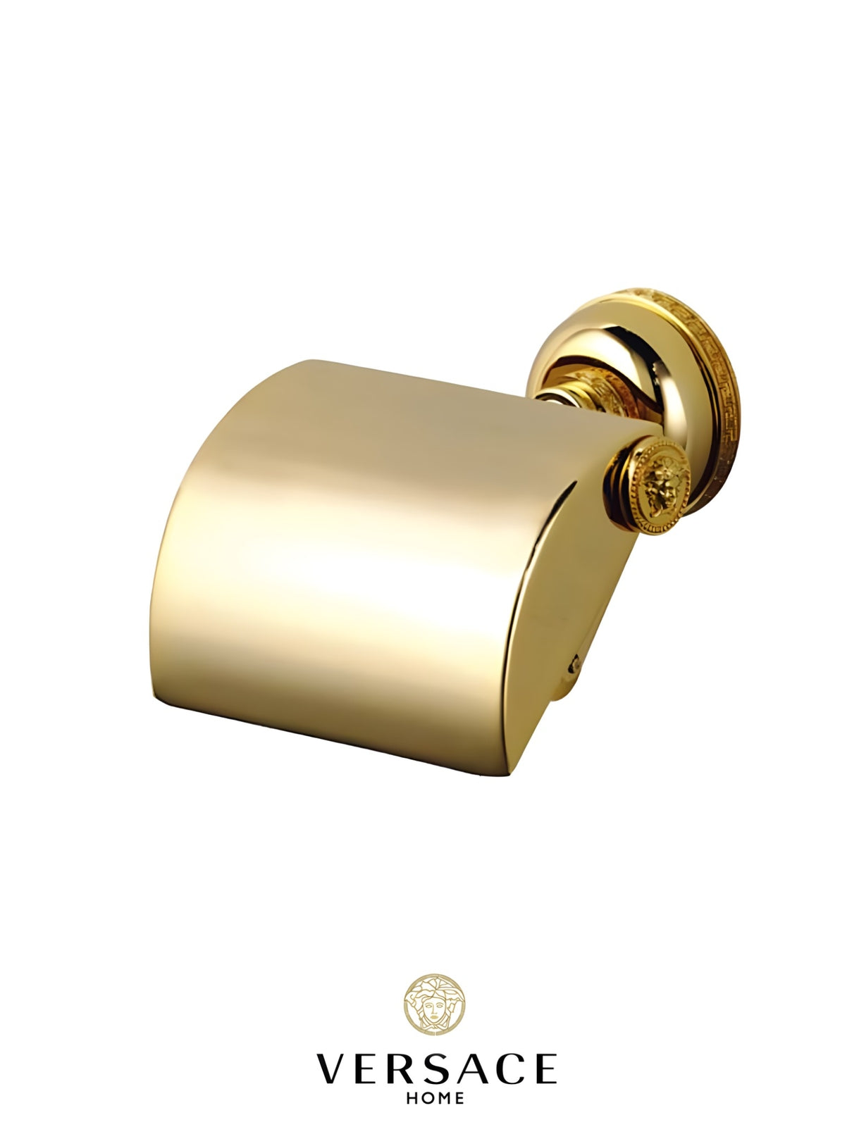 Versace Classic Toilet Paper Roll Holder in Gold Finish Signature Medusa Detail
