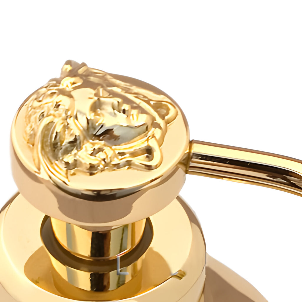 Versace Classic Soap Dispenser in Gold Finish Signature Medusa Details