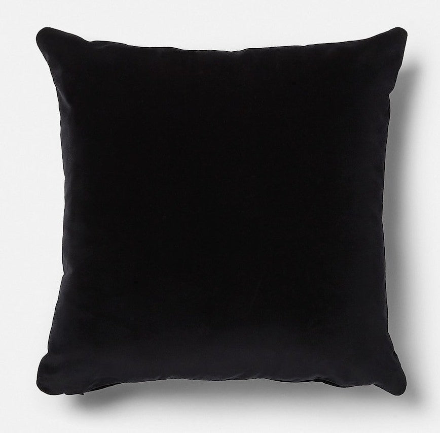 Versace Cushion Pillow in Black Cotton Crystal and Studded Medusa 45cm 17.7"