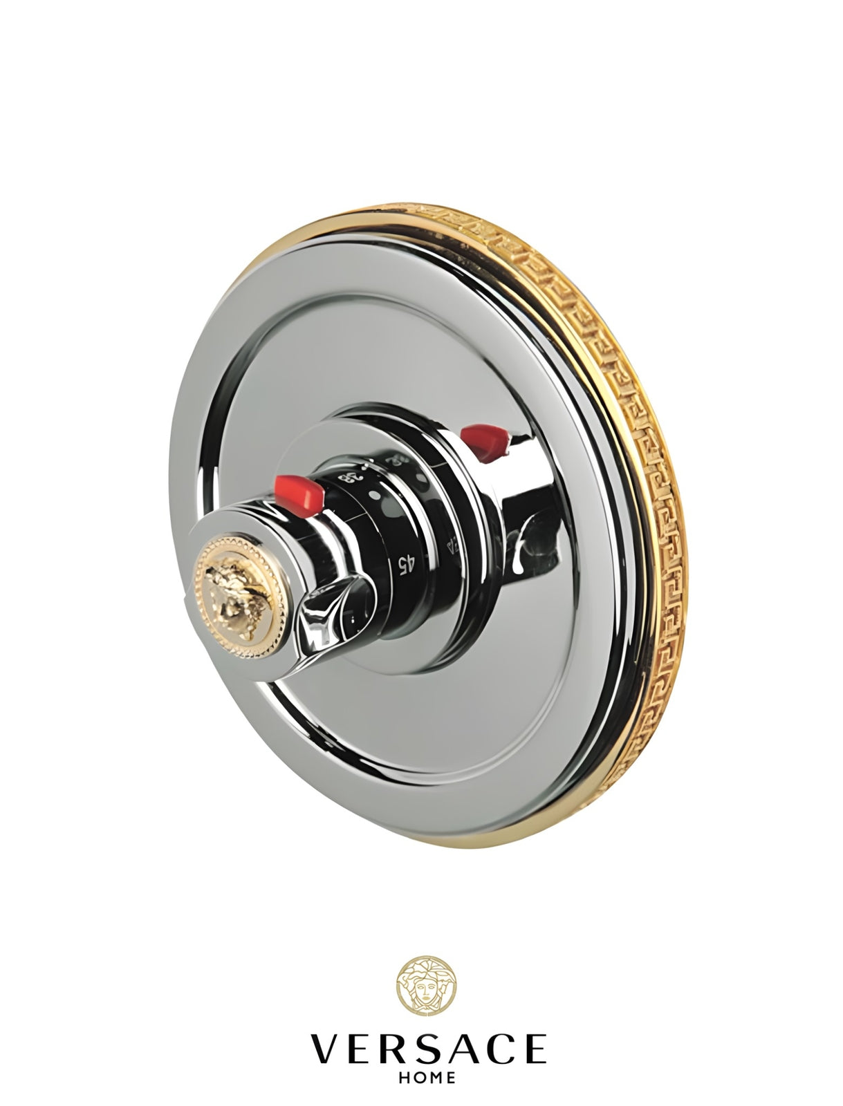 Versace Classic Shower Thermostatic Mixer Chrome Gold Finish Signature Medusa