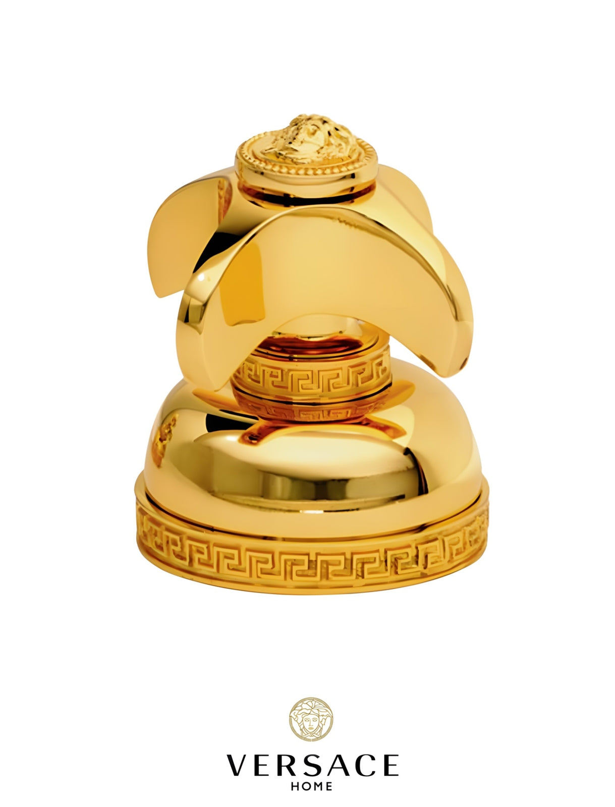 Versace Classic Single Faucet Knob in Gold Finish Signature Medusa Details