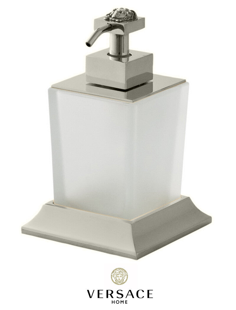 Versace Superbe Liquid Soap Dispenser in Chrome Finish Signature Medusa Detail