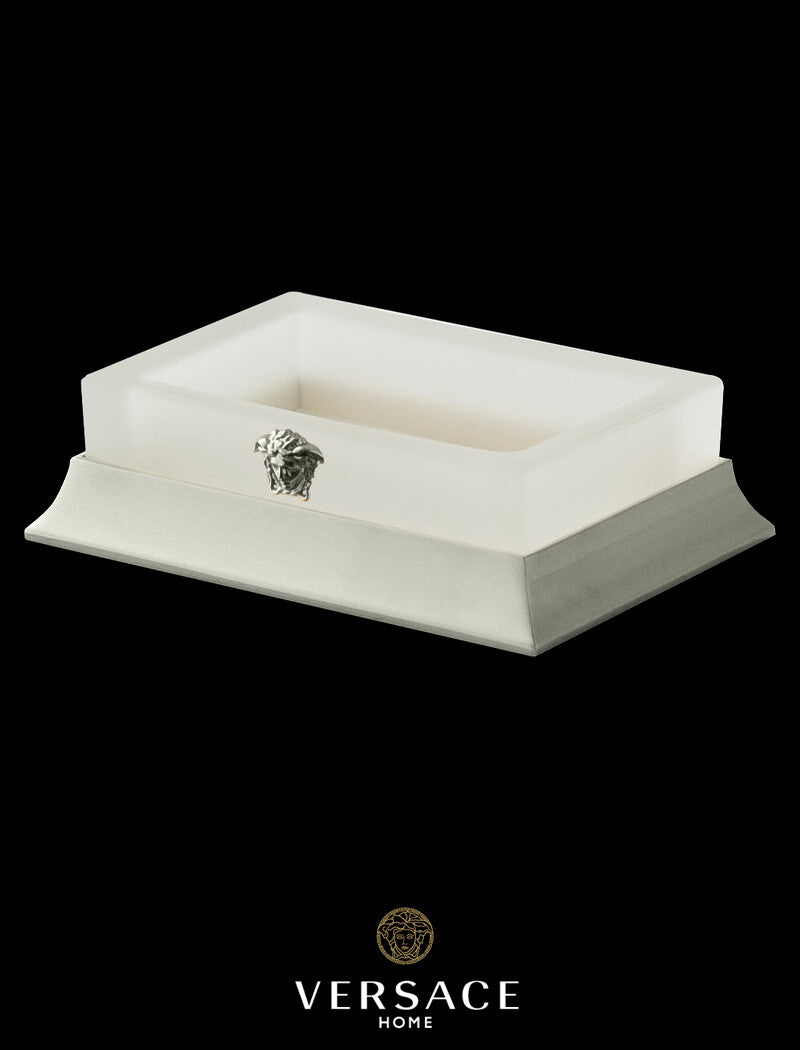 Versace Superbe Soap Dish in Chrome Finish Signature Medusa Detail