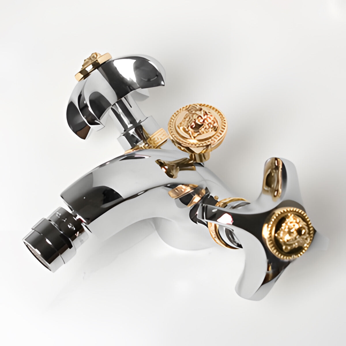 Versace Classic Single Hole Washbasin or Bidet Faucet Chrome Gold Medusa