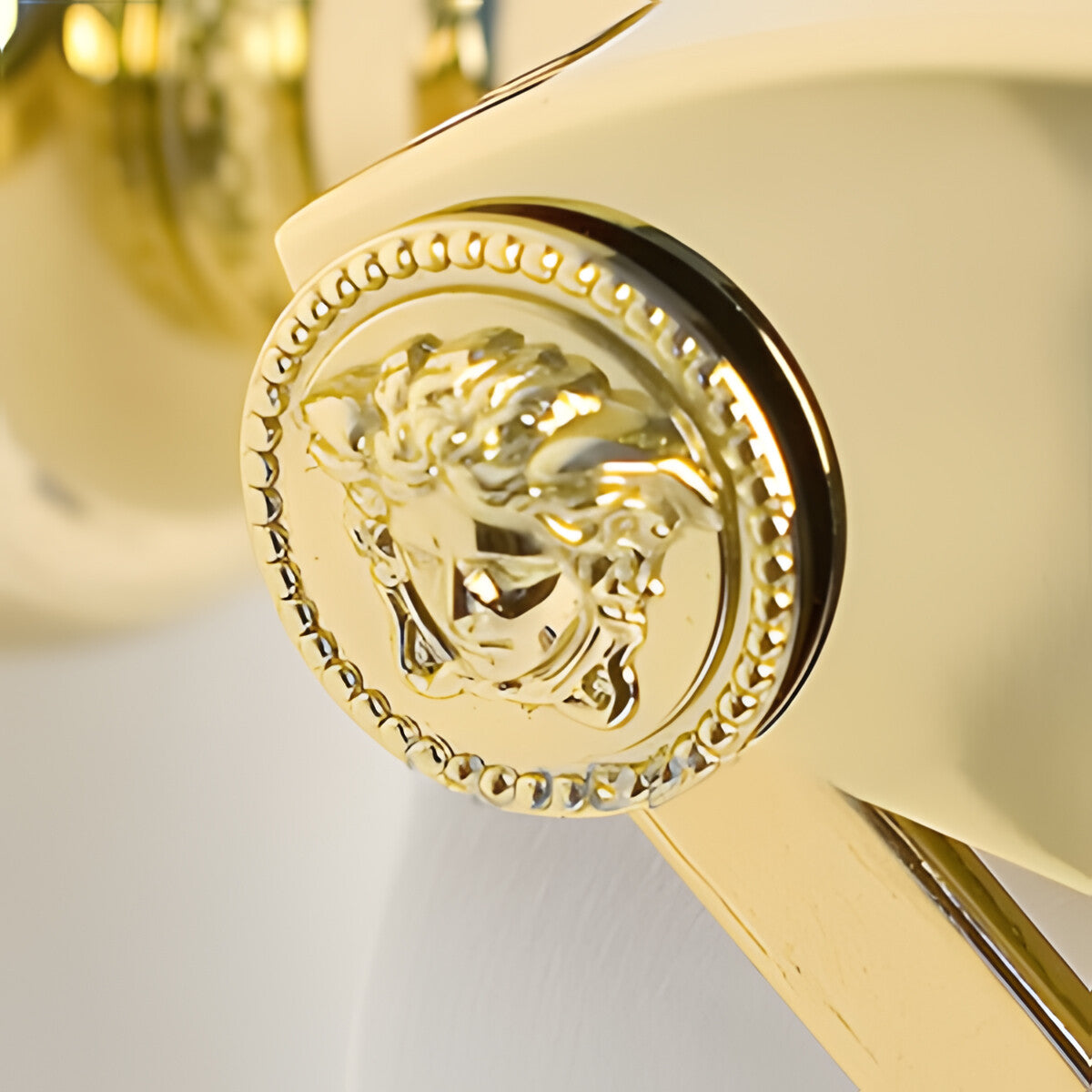 Versace Classic Toilet Paper Roll Holder in Gold Finish Signature Medusa Detail