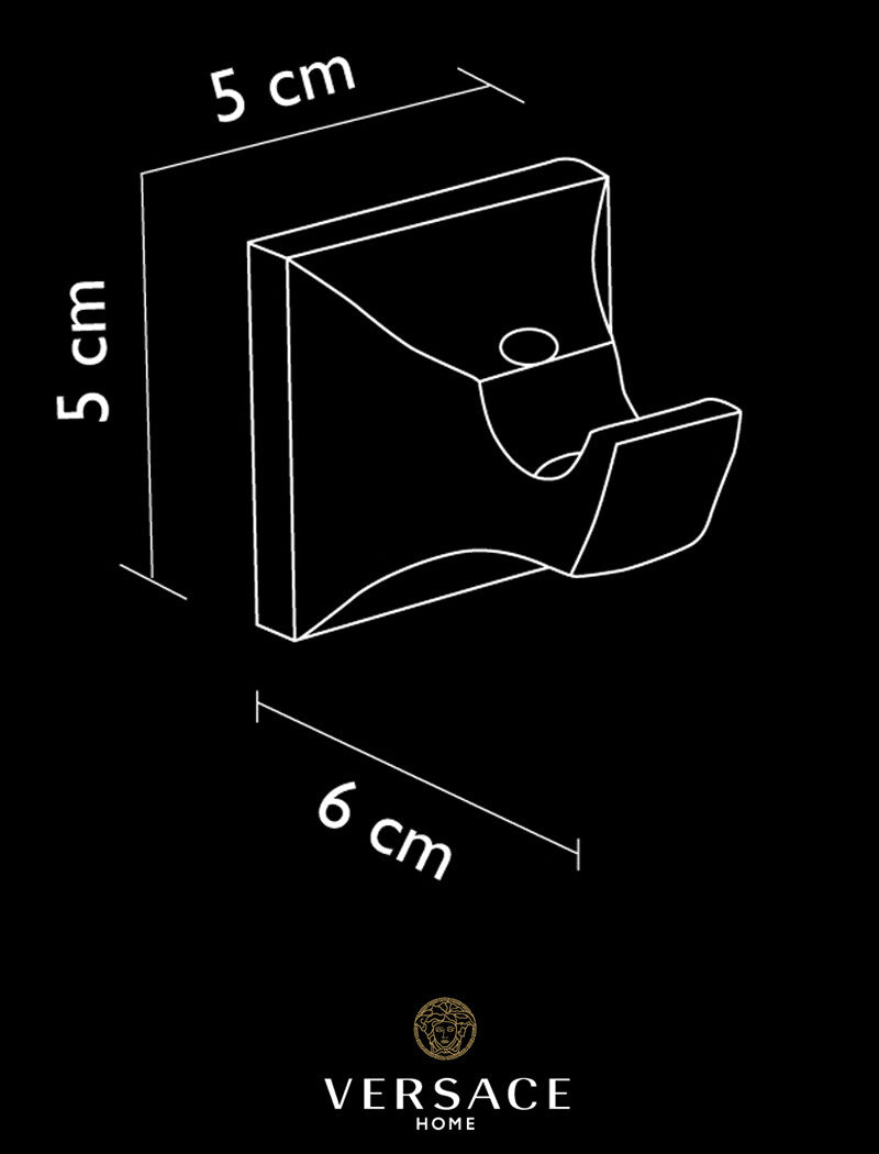 Versace Superbe Robe Hook in Chrome Finish Signature Medusa Detail