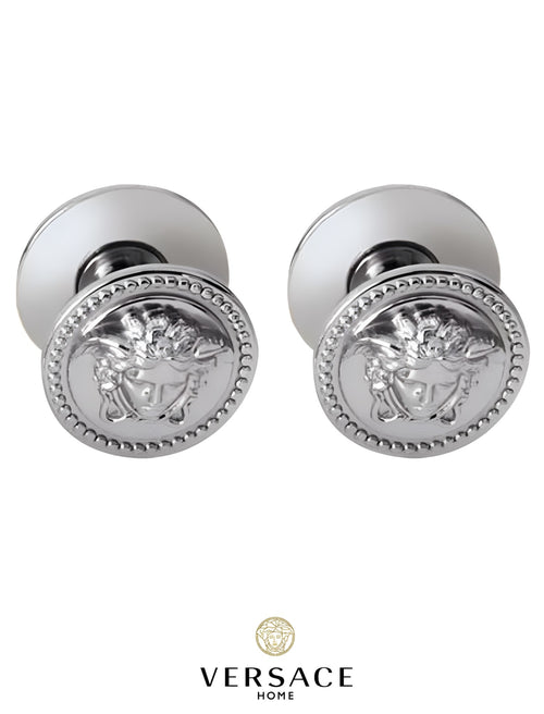 Versace Classic Cabinet Knobs in Chrome Signature Medusa Details