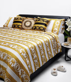 Versace I ♡ Baroque Bedsheet Set King Size White Gold Medusa
