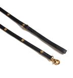 Versace Icon Small Pet Leash for Dog Gold Medusa Black Leather 44 Inches