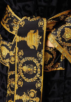 Versace I Heart Baroque Bathrobe Black and Gold Unisex Size L