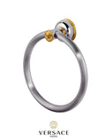 Versace Classic Ring Towel Holder in Chrome Gold Finish Signature Medusa Details