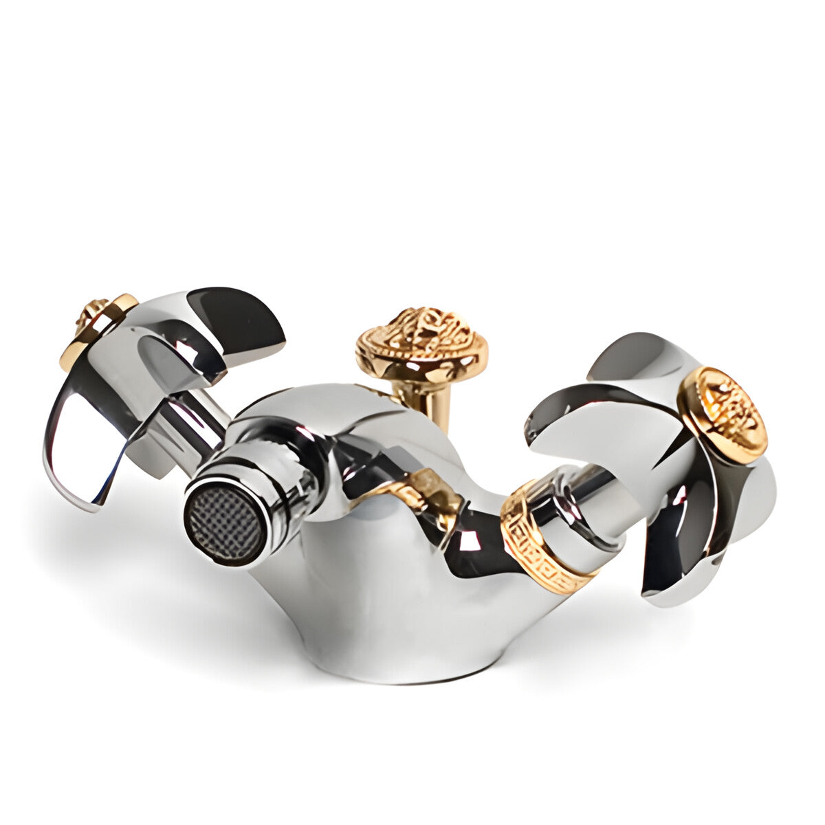 Versace Classic Single Hole Washbasin or Bidet Faucet Chrome Gold Medusa
