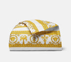 Versace I ♡ Baroque Duvet Cover King Size White Gold Medusa Retail $625