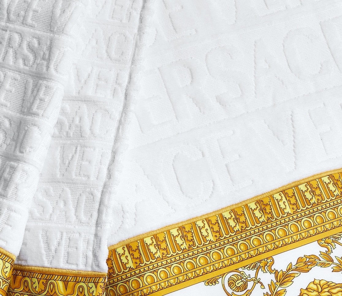 Versace I Heart Baroque Towel Set White and Gold Medusa 5 Piece Set