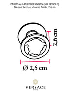 Versace Classic Cabinet Knobs in Chrome Signature Medusa Details